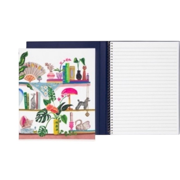 Kate spade New York Bookshelf colorful spiral Notebook animals plants - Picture 4 of 8